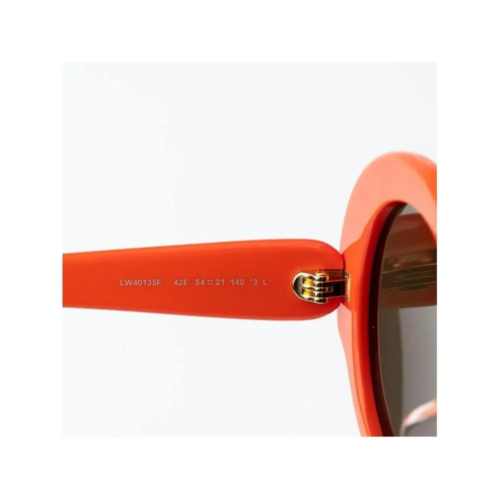 Loewe Women Sunglasses Orange Brown Round LW40135F 42E NEW AUTHENTIC